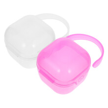 2Pcs Portable Baby Pacifier Holder Case Assorted Colors PP Storage Box