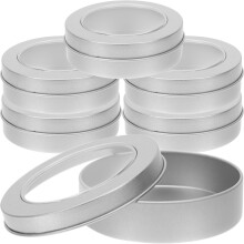 6Pcs Empty Round Tin Boxes With Lids For Cookie Packing Holiday Use
