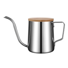 Silver Stainless Steel Lidded Long Spout Coffee Pot for Storage
