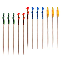 240Pcs Disposable Wooden Food Picks Assorted Color Party Fruit Forks