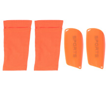 1Ensemble Protège-Tibia Football Orange En Nylon PU Respirant Léger