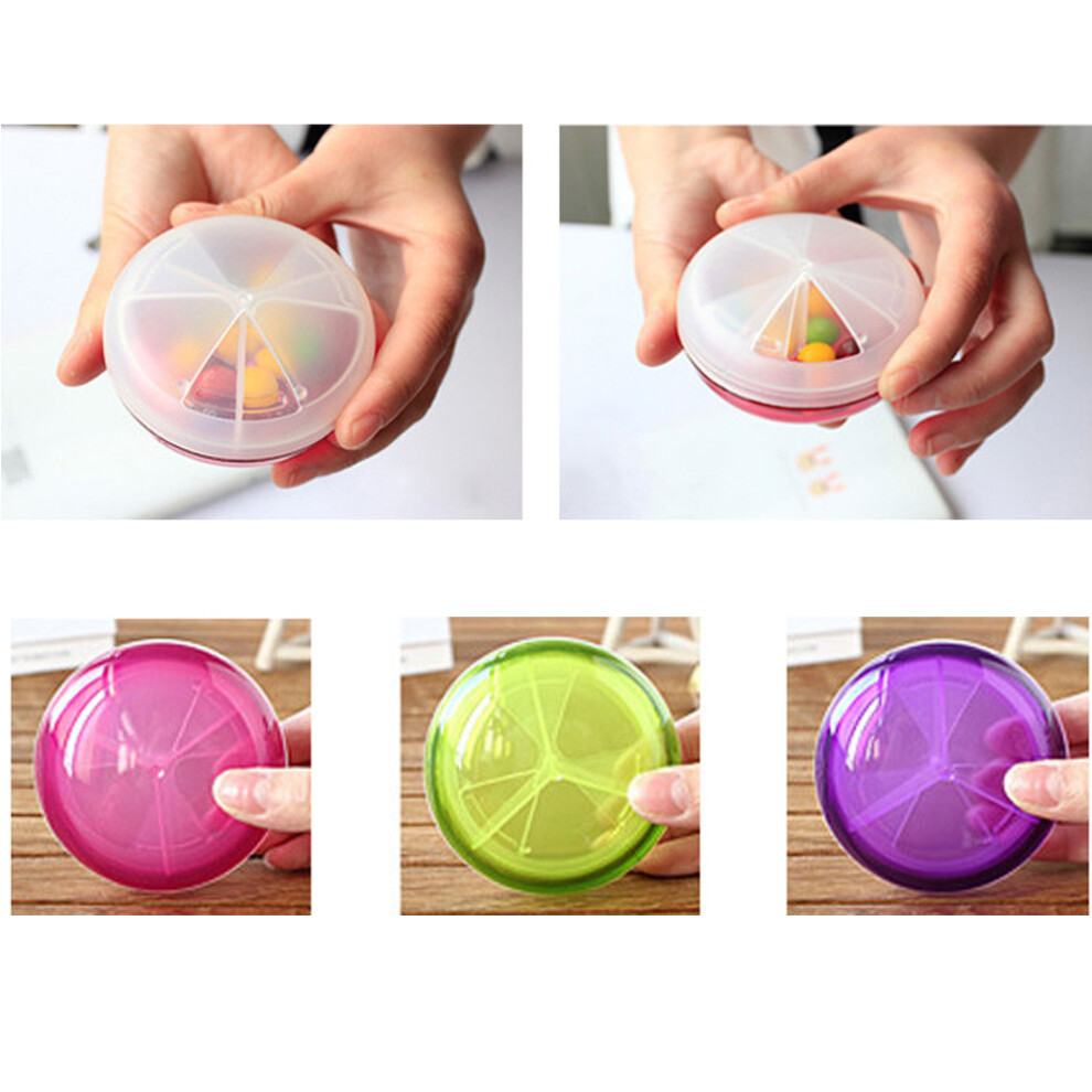 Solustre 3Pcs Portable Medicine Case Pp Material 3 Compartments Assorted Colors