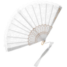 lace hand fan with tassel folding for diy wall decoration