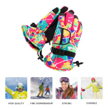 Wear-Resistant Pink Warm Skiing Gloves Extended Cuff Outdoor