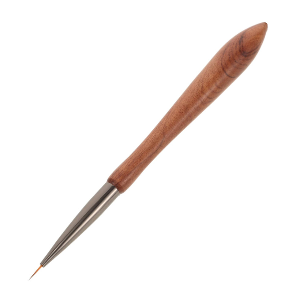 Sandalwood Nail Art Brush with Precision Fine Tip for Detailing and Professional Nail Liner Designs