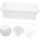 2pcs Rectangular Planter Box White Plastic Pots with Drainage Tray for Balcony and Home Gardening 3