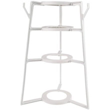 4Tier Pot Rack Organizer with Hooks, Detachable Kitchen Storage Stand for Pots, Pans and Lids