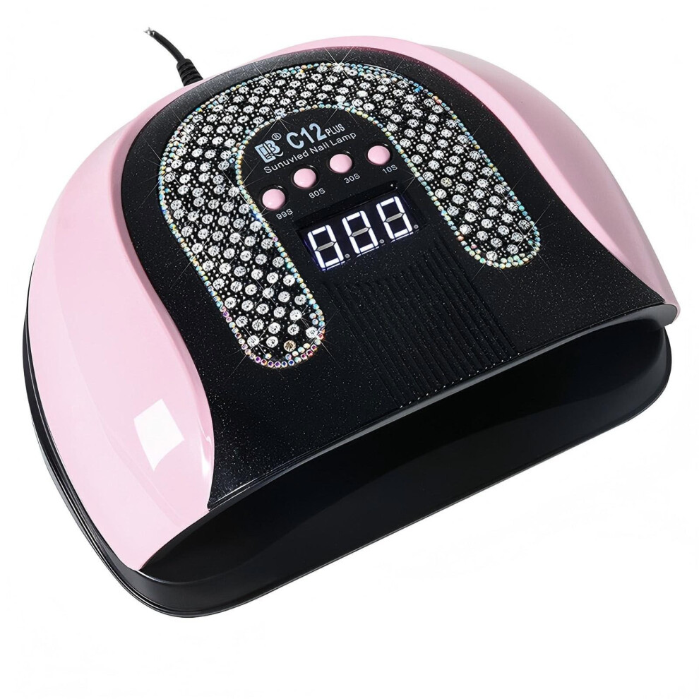 Pink 256W Led Uv Nail Lamp With 57 Beads Fast Curing Gel Polish Professional Nail Dryer