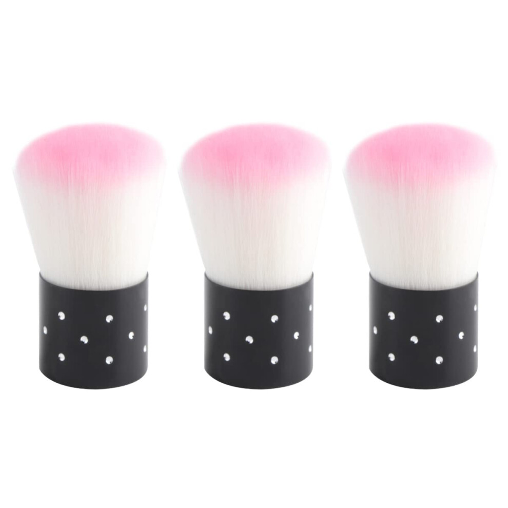 3pcs Nail Dust Brush with Soft Bristles for Manicure and Makeup Cleaning