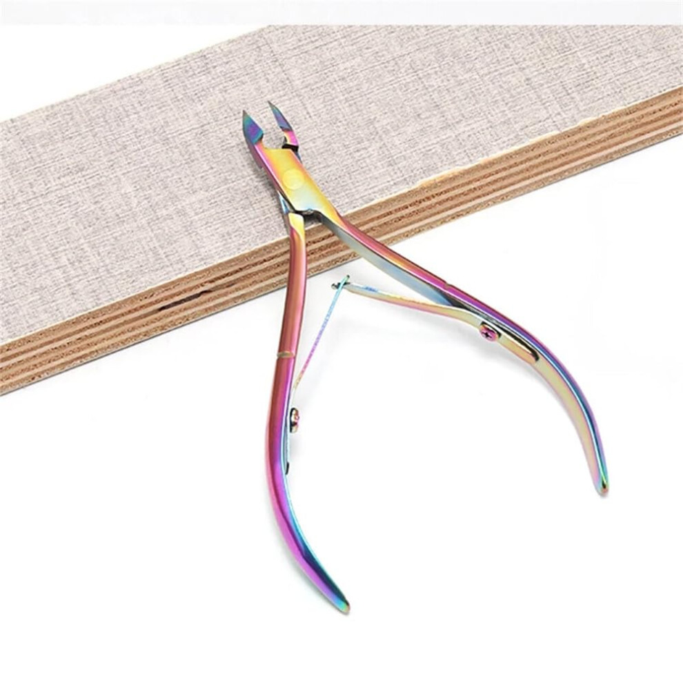 Colorful 3Pcs Stainless Steel Nail Care Set with Cuticle Nipper Scissors for Manicure Pedicure