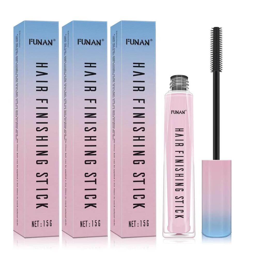 Hair Finishing Stick 3 Pack for Flyaways, Anti Frizz, NonGreasy Clear Finish, Travel Mascara Tube