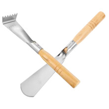 2pcs Garden Hand Tools Set Stainless Steel Trowel and Rake with Ergonomic Grip for Weeding and Planting