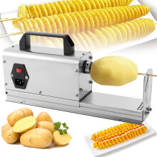 Electric Potato Spiral Cutter 3 in 1 Commercial Twisted Potato Slicer with Stainless Steel Blades