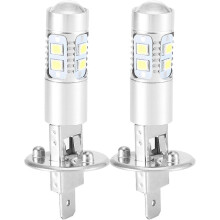 H1 100W LED-Glühbirne, Nebellampen 360-Grad-Scheinwerfer, LED-Glühbirne 2 Stück H1 6000k Super