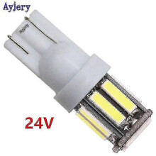 10PCS 24V T10 7014 7020 LED Bulb White 10 SMD Parking Light for Truck Auto Bus