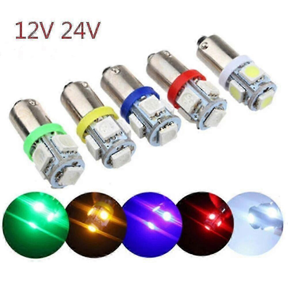 10Pcs Ba9s Led Bulbs For T4w T11,5050 5 Smd Car S Light 6935161578553