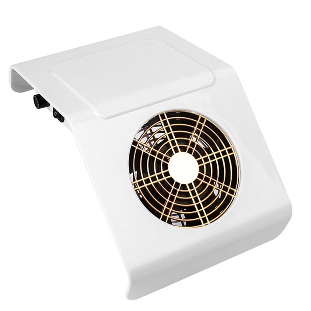 White 40W Nail Dust Collector With Powerful Suction, Low Noise, 2 Bags, For Salon Manicure