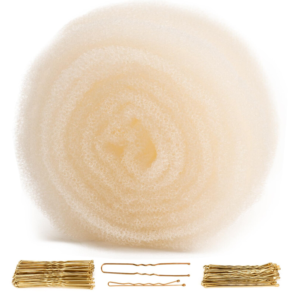 White,Cream Hair Volume Insert And Filler For Updo, Cream White Lightweight Sponge With Secure Allday Hold