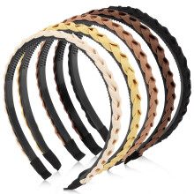 Braided Headbands for Women Girls Teens, Non Slip Fabric, Thin Elastic Set of 5, AllDay Comfort