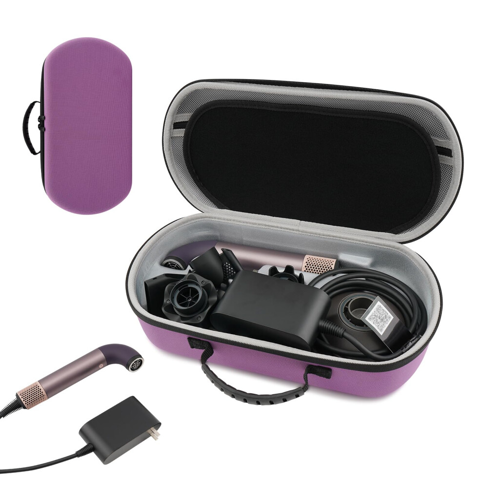 Purple Case For Supersonic Hair Dryer With Secure Eva Protection, Splashproof Travel Bag,