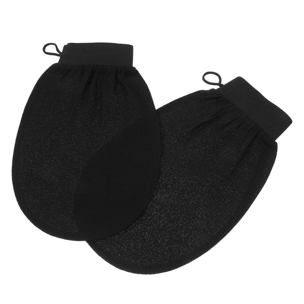 2Pack Exfoliating Mitts for Shower Gentle Body Scrub Gloves Dead Skin and Self Tanner Removal