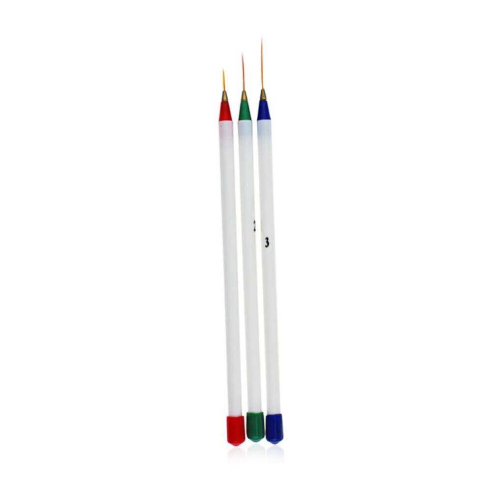 3pcs Professional Nail Art Brushes Set with Fine Drawing Pens for Precise and Versatile Designs