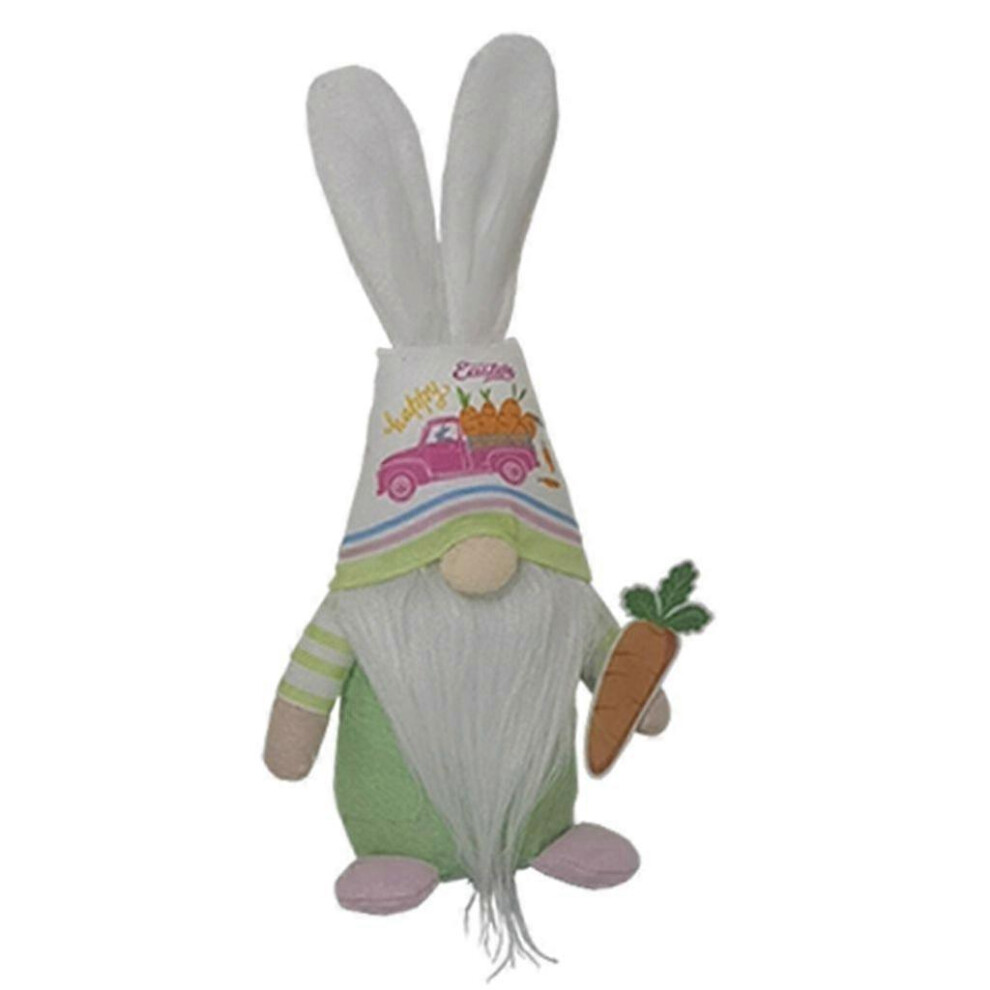 (As Show, D) Easter Bunny Gnome Holding Carrot/Egg Wearing Hat Spring Decorative Doll 5213747814891