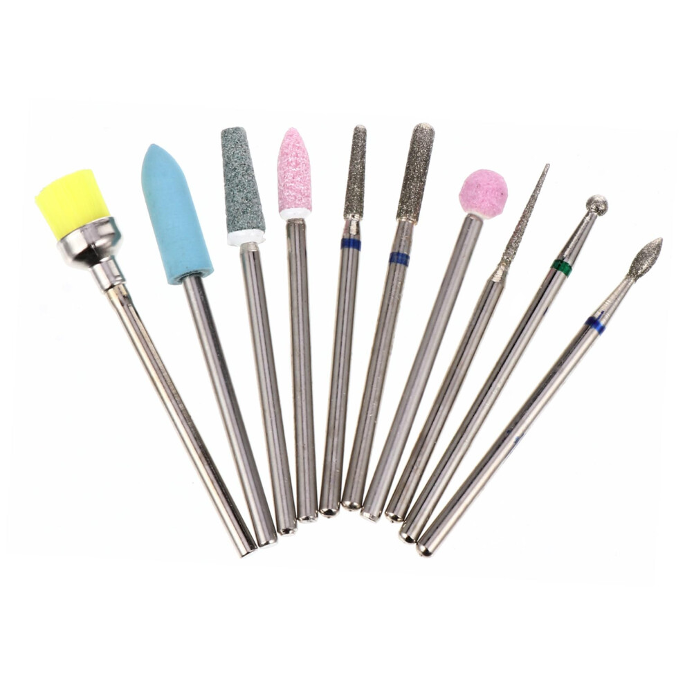 10Piece Professional Tungsten Steel Nail Drill Bits Set for Precision Shaping and Polishing