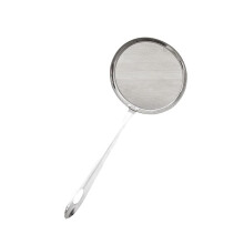 Stainless Steel Soup Skimmer Spoon with Mesh for Grease Removal and Foam Skimming, Long Handle