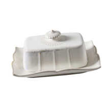 Ceramic Butter Dish with Lid Vintage Design Airtight Cover Easy Clean for Kitchen Storage