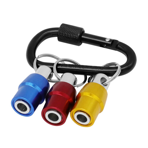 3Pcs 1/4 Inch Screwdriver Bit Holder Keychain Set with Detachable RustResistant Design