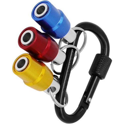 3Pcs 1/4 Inch Screwdriver Bit Holder Keychain Set with Detachable RustResistant Design 2