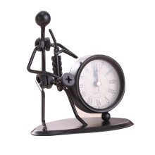 Jacenvly Chinese New Year Decorations 2024 Clearance Wrought Iron Musical Instrument Villain Clock Wrought Iron Retro Personality Clock