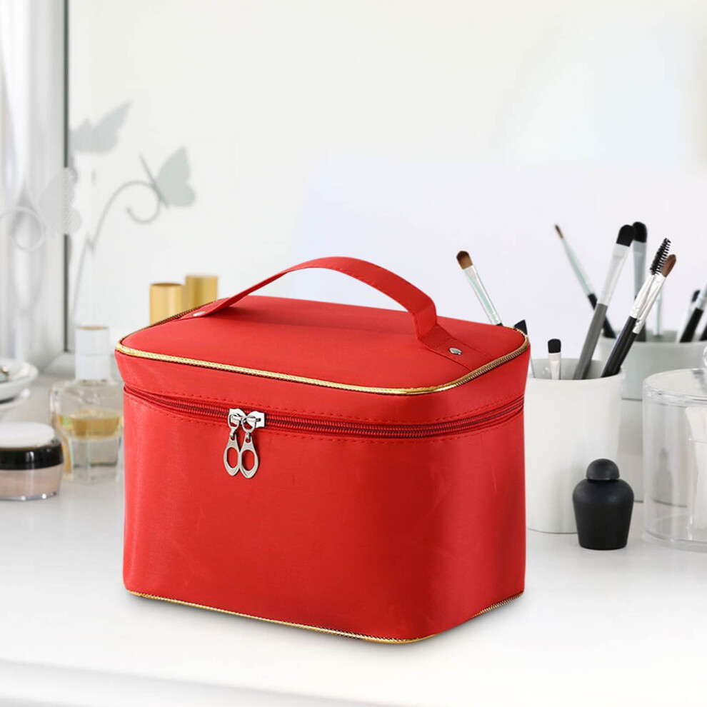 Daily Deals! YLOMAY Makeup Bag with handle Organizers Water Resistantance Travel Bags Big Capacity Cosmetic Storage Handbag Toiletry Bags