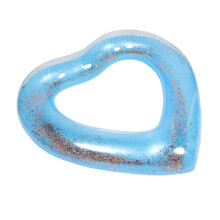 Inflatable Heart Pool Float with Glitter PVC Ring for Adults and Kids Beach Party