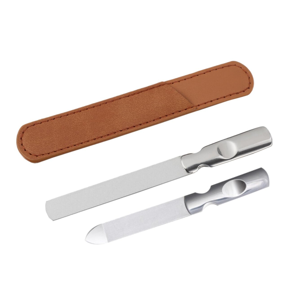 Stainless Steel Nail File Set of 2 with DualSided Precision Shaping for Manicure and Pedicure