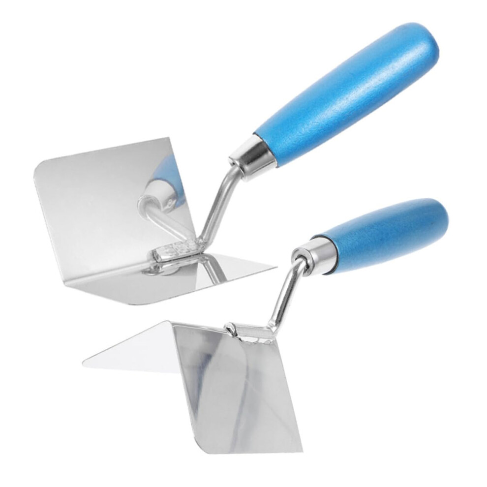 2Pcs Ergonomic Drywall Corner Trowel Stainless Steel For Inside And Outside Precision Finishing 9070919572333