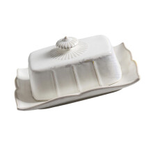 Ceramic Butter Dish with Lid Vintage HeatResistant Design Microwave Safe for Kitchen and Parties
