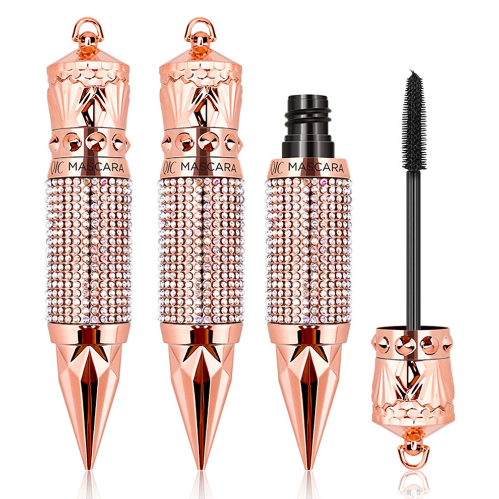 Waterproof Volumizing Mascara Twin Pack, 4D Curl and Thickening, LongLasting Black, Sweatproof