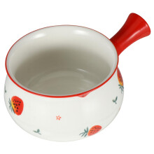 Ceramic Soup Pot with Handle Microwave and Dishwasher Safe Milk Pan for Noodles and Breakfast