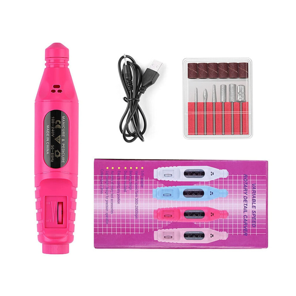 Professional Electric Nail Drill for Acrylic and Gel Nails Rechargeable Low Noise Aluminum Handpiece