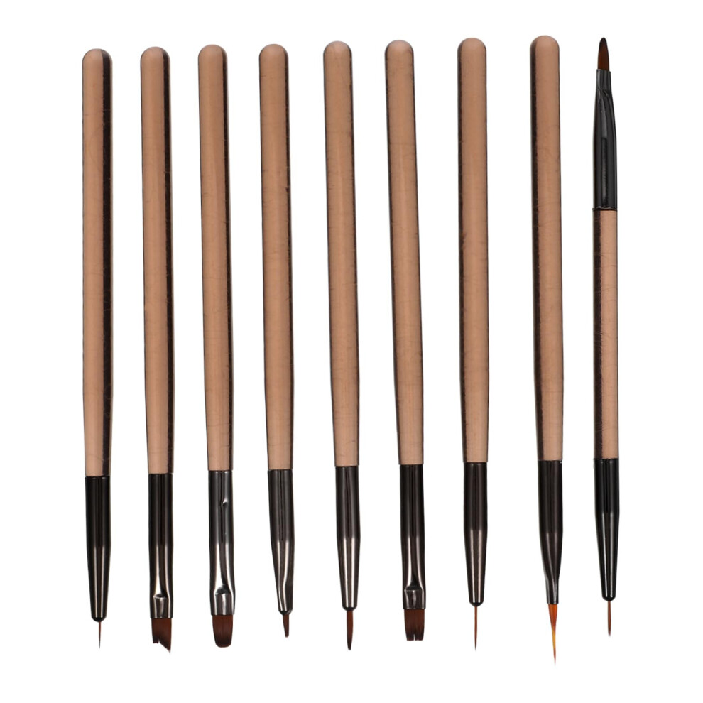 9Pcs Nail Art Brushes Set with Precision Nail Liner for Intricate Designs and Fine Detailing