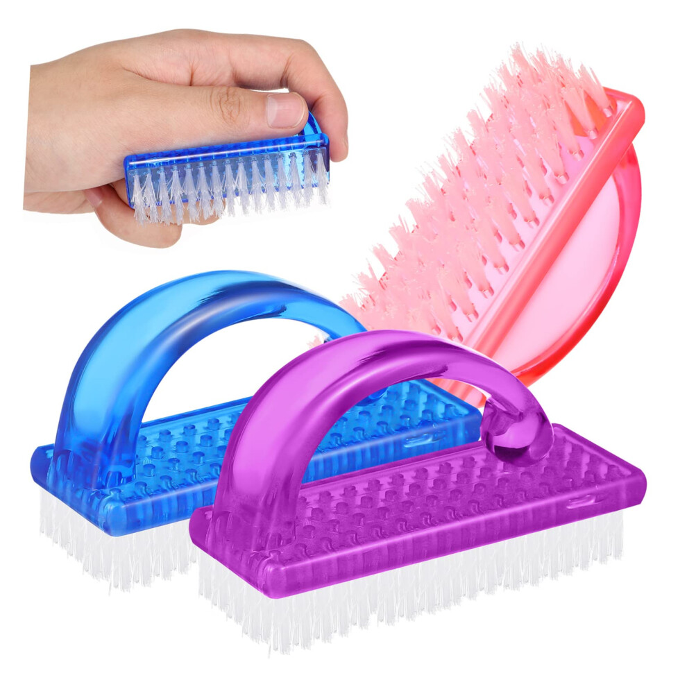 Nail Cleaning Brush Set with Ergonomic Comfort Grip for Manicure Pedicure Dust Removal 6pcs