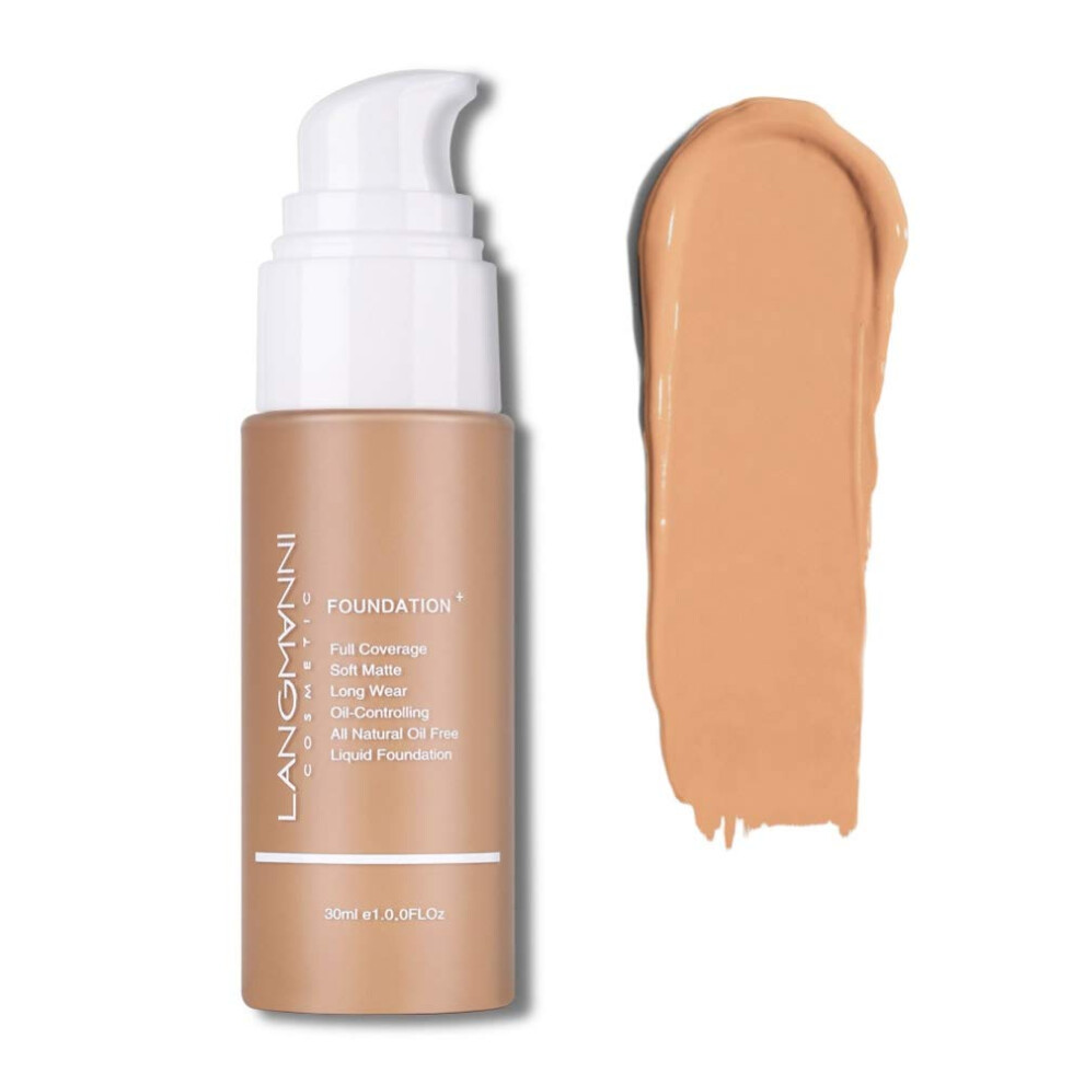 Liquid Foundation Full Coverage Waterproof Oil Control LongLasting Matte Finish #10 Tan