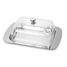 Stainless Steel Butter Dish with Lid, Elegant Mess Storage Container for Kitchen Countertop