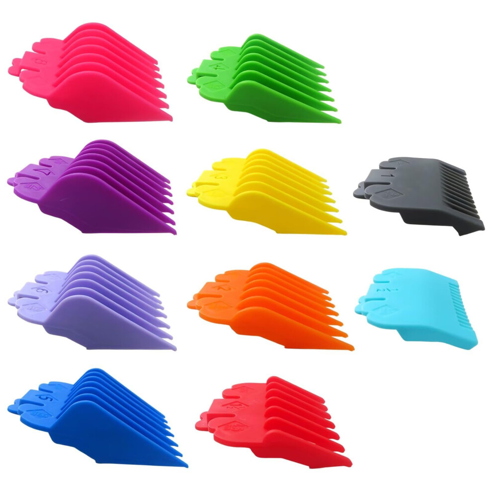 Clipper Guards Set 1/16' to 1' Color Coded Attachment Combs for Wahl Hair Clippers 10pcs