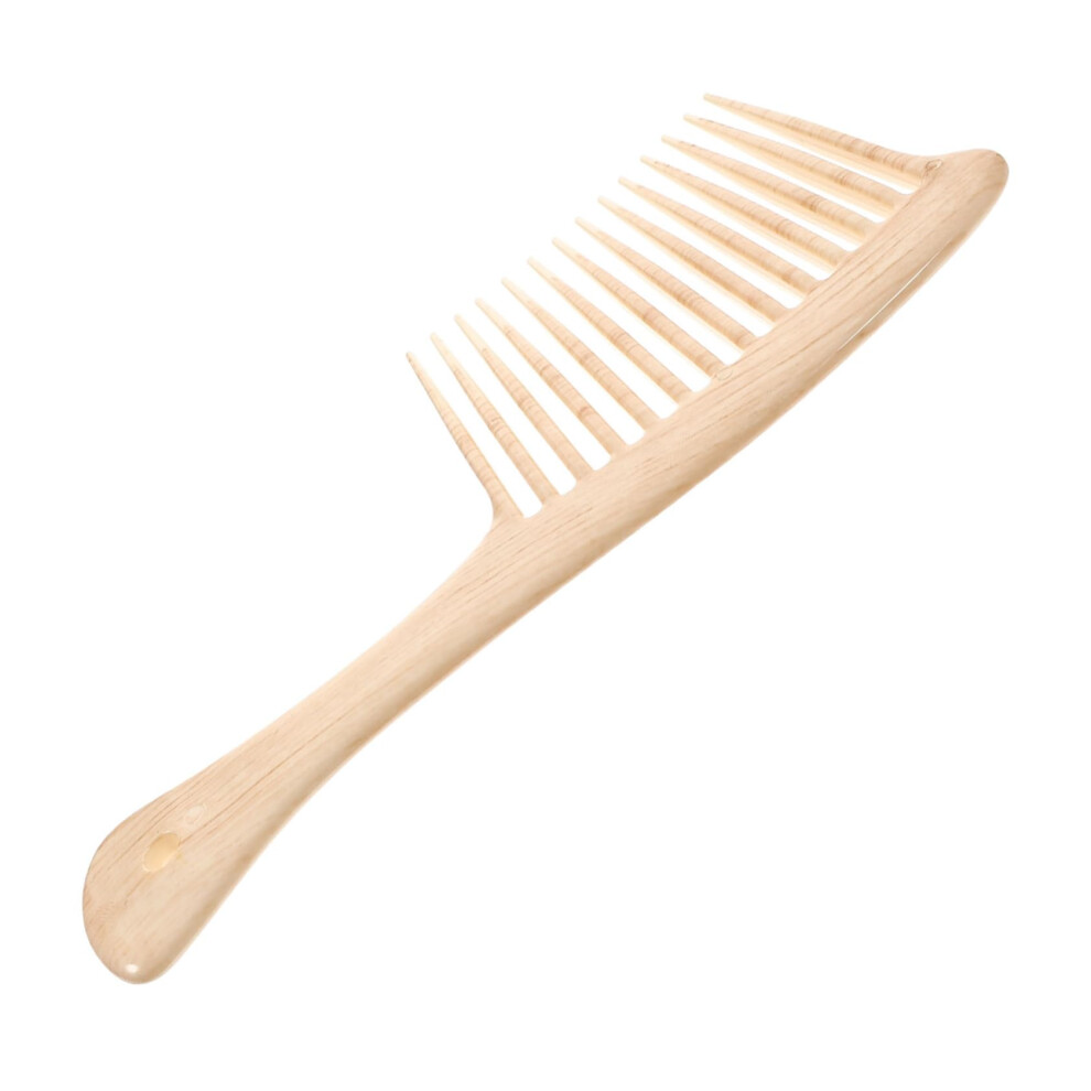 Wide Tooth Detangling Comb for Curly Hair with Long Handle and Gentle Knot Removal Massage