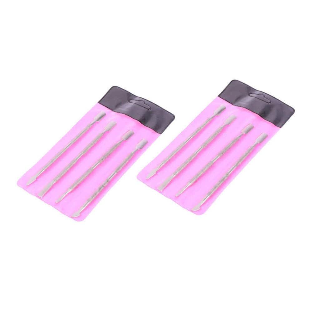 8pcs Professional Cuticle Pusher Set with Durable Remover Tools for Manicure and Pedicure