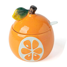 Sugar Bowl Ceramic with Lid and Spoon, Colorful Porcelain Container for Coffee Tea Kitchen Storage