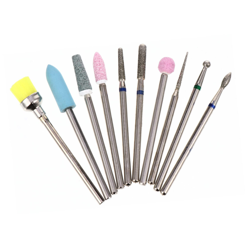 Professional Tungsten Carbide Nail Drill Bits Set 10pcs for Acrylic Gel Nails Manicure Pedicure